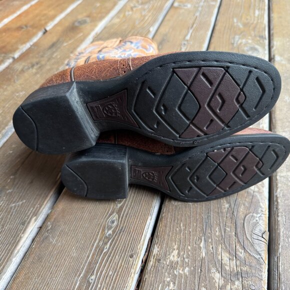 Ariat Heritage Stockman Brown and Tan Round Toe Stockman Cowboy Boot - Men's 7D - Picture 15 of 15